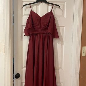 Kleinfeld Maroon Bridesmaid Dress